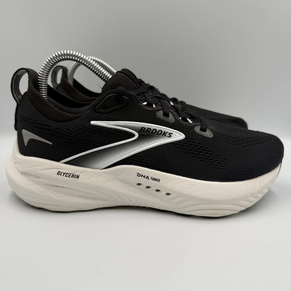 Brooks Glycerin 22 Black White Running Athletic Shoes Sneakers Womens 7.5 D Wide